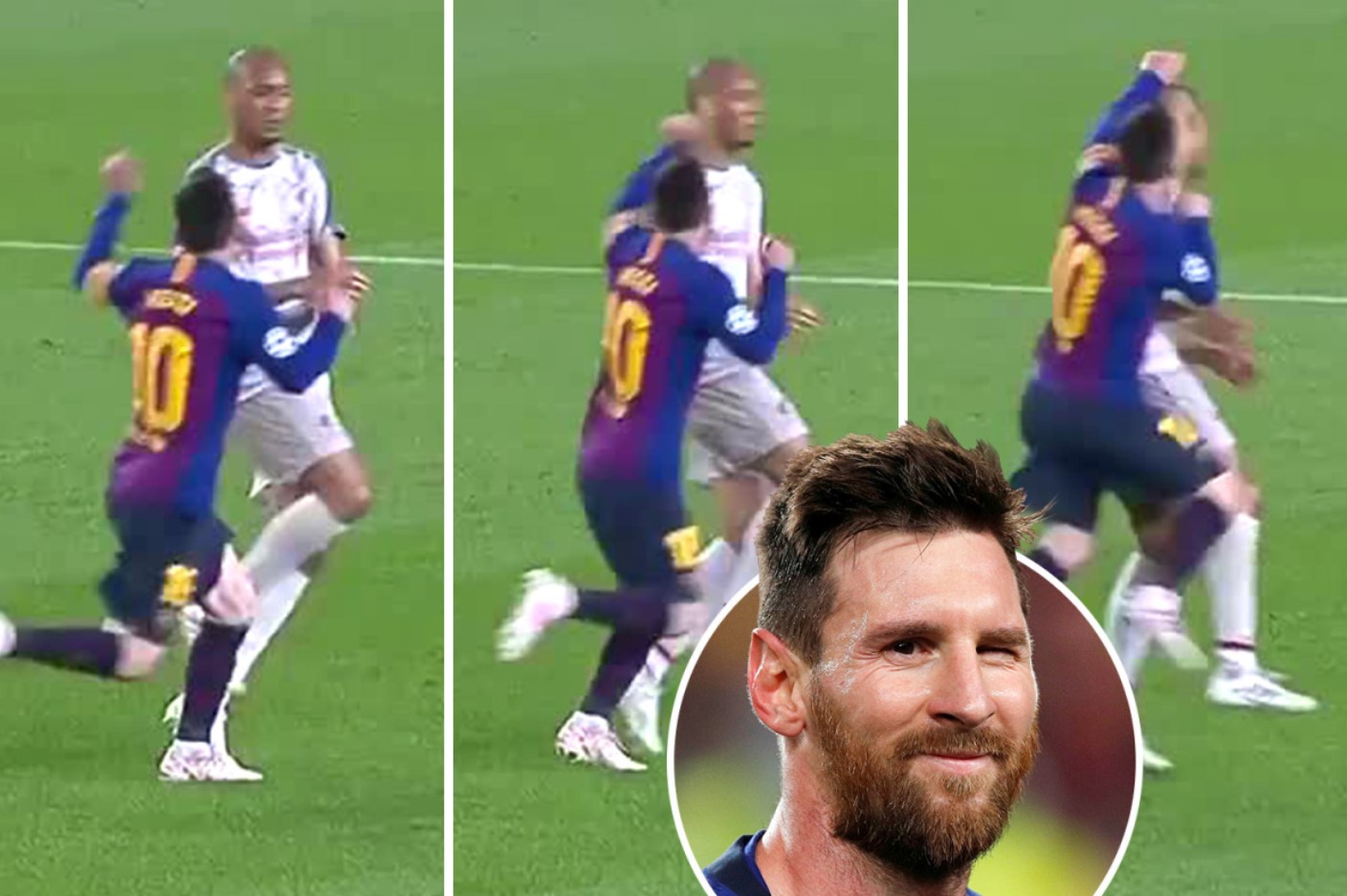 Một góc khác của Messi thể hiện khát khao vô địch cúp C1 của Barcelona