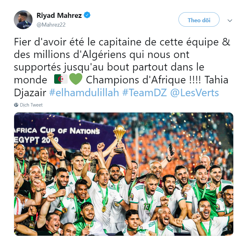 Mahrez và HLV trưởng ĐT Algeria nói gì sau chiến tích vô địch CAN 2019?