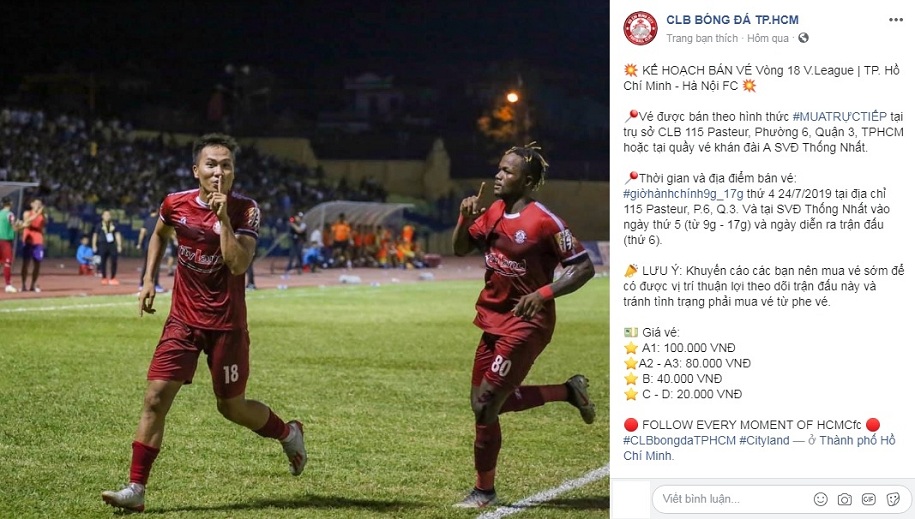Cầu thủ TP.HCM đổ xô mua vé trận “chung kết” gặp Hà Nội