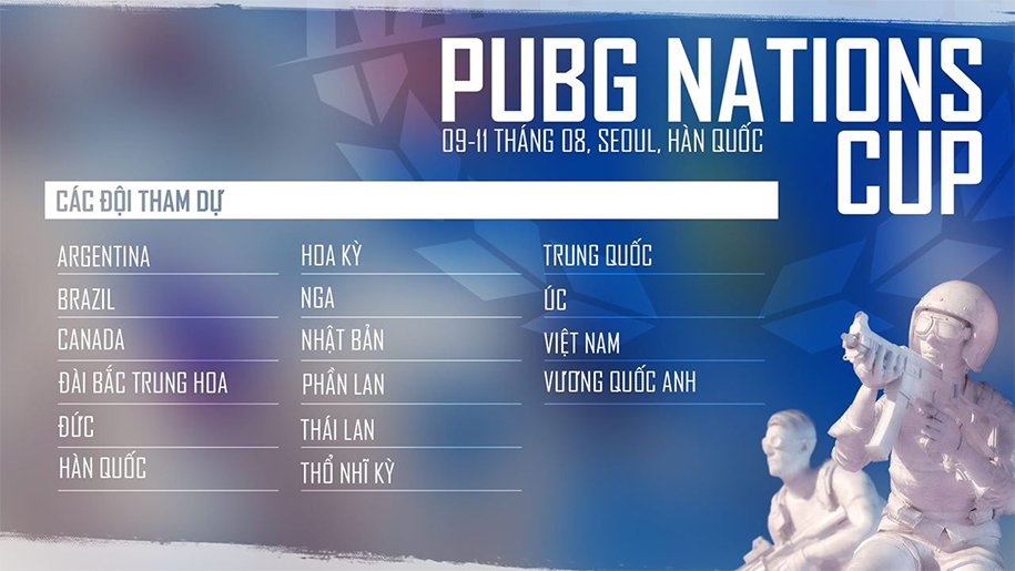PUBG Nations Cup: Nơi các tuyển thủ chuyên nghiệp thi đấu vì tổ quốc