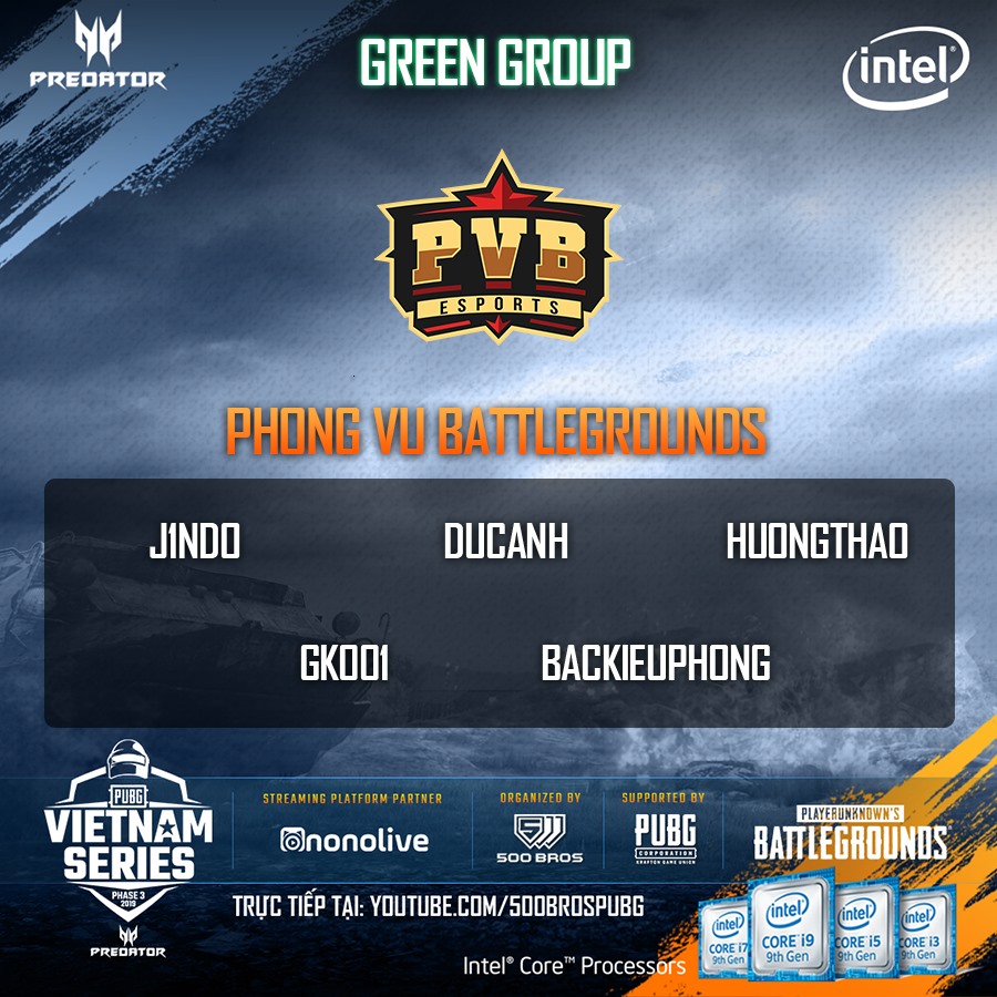 Trực tiếp Predator PUBG Vietnam Series Phase 3 - Vòng Contender ngày 21/8