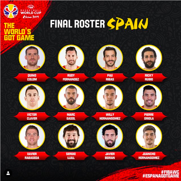 Marc Gasol cùng 11 anh tài góp mặt trong đội hình ĐT Tây Ban Nha