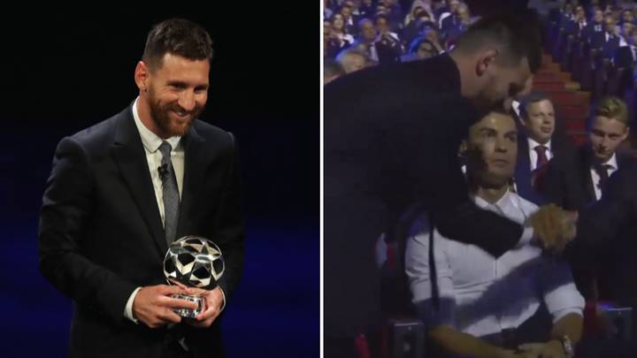 Messi và Ronaldo nói gì với nhau trong lễ trao giải của UEFA?