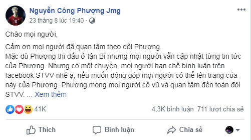 CĐV Việt Nam nhanh như chớp “xâm chiếm” fanpage của Heerenveen để chúc mừng Văn Hậu