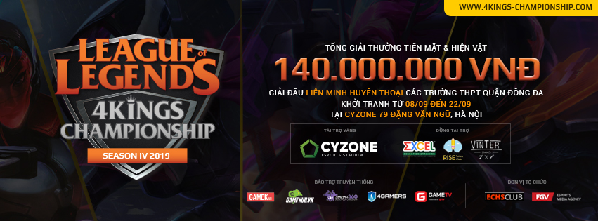 Cyzone 4Kings Championship Season 4 - Giải đấu LMHT ươm mầm tài năng trẻ