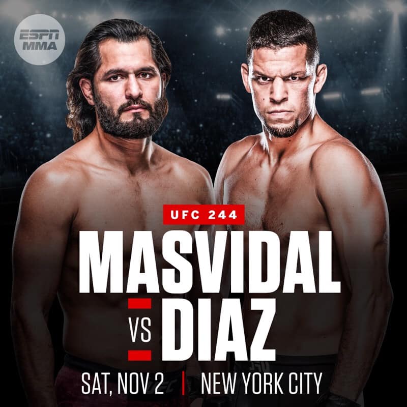 Nate Diaz và Jorge Masivdal sẽ dẫn đầu UFC 244 New York