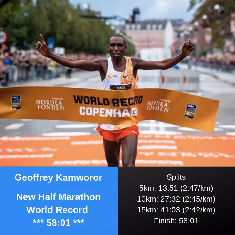Đồng hương Eliud Kipchoge phá sâu kỷ lục thế giới bán marathon ở Đan Mạch