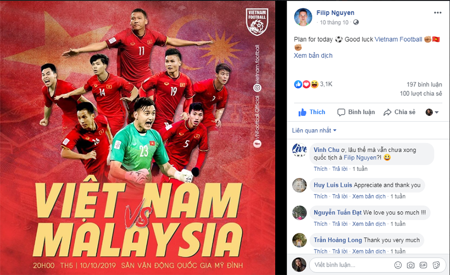 Thủ môn Filip Nguyễn chờ nhập tịch Việt Nam và cơn đau đầu dễ chịu của HLV Park Hang-seo