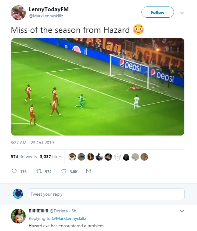 Eden Hazard bỏ lỡ cơ hội khó tin không kém gì Lukaku