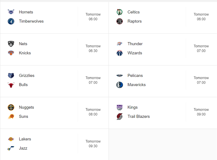 Lịch thi đấu NBA hôm nay 26/10: Tâm điểm Toronto Raptors vs Boston Celtics