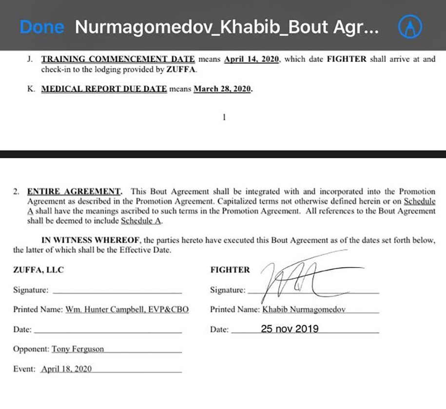 Dana White xác nhận Khabib Nurmagomedov vs. Tony Ferguson sẽ diễn ra ngày 18/4 năm sau