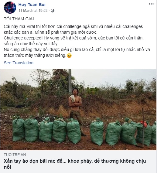 Nhạc sĩ Huy Tuấn chạy 21km DLUT 2019: Không sử dụng túi nylon, dọn rác... khoe Facebook