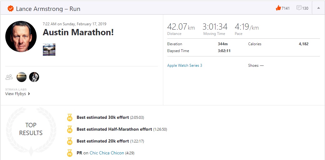Xuất phát chấp 22 phút, Lance Armstrong chạy marathon gây quỹ từ thiện