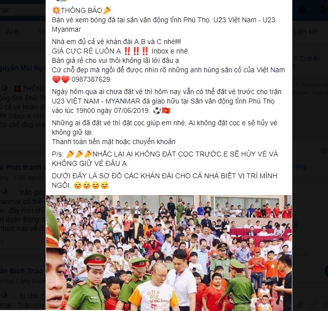 VFF cảnh báo thông tin vé giả trước trận U23 Việt Nam vs U23 Myanmar