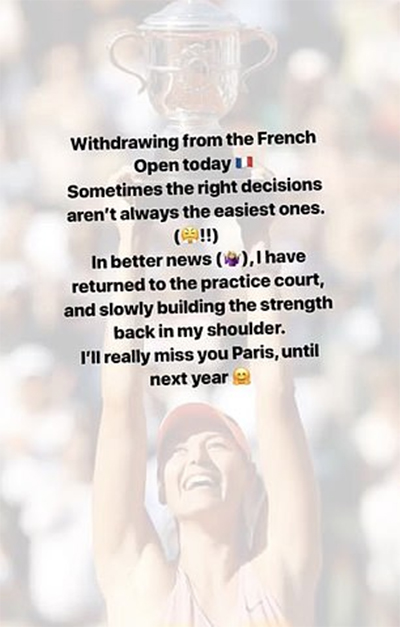 Maria Sharapova: Những quyết định đúng chẳng bao giờ là dễ dàng
