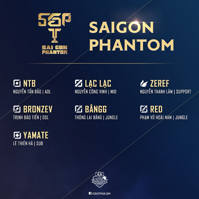 Đội hình Saigon Phantom Liên Quân mùa giải 2020