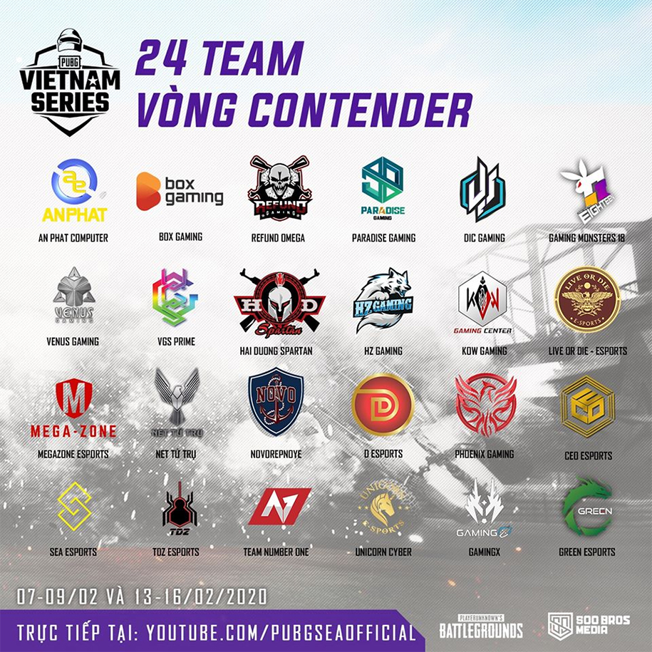 Lịch thi đấu PUBG Vietnam Series Mùa Xuân 2020
