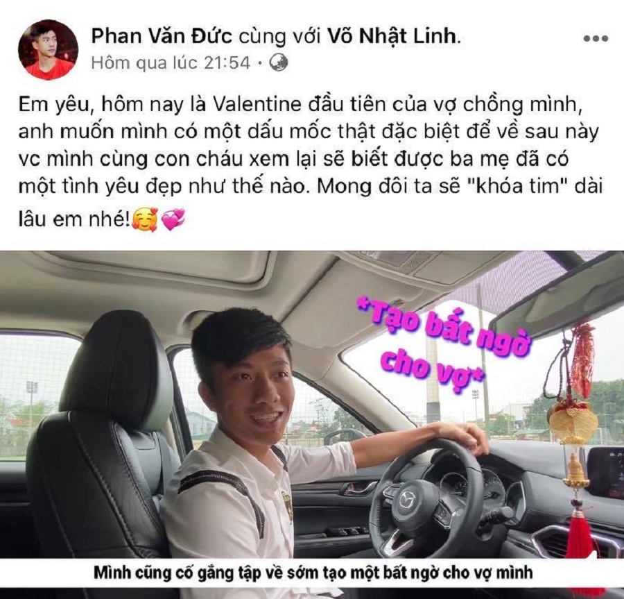 Các cầu thủ Việt thể hiện tình cảm thế nào trong ngày Valentine?