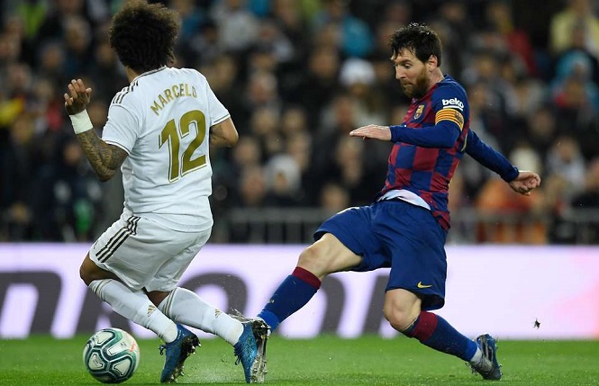 Marcelo ngăn cản Messi thành công và ăn mừng như thể ghi bàn