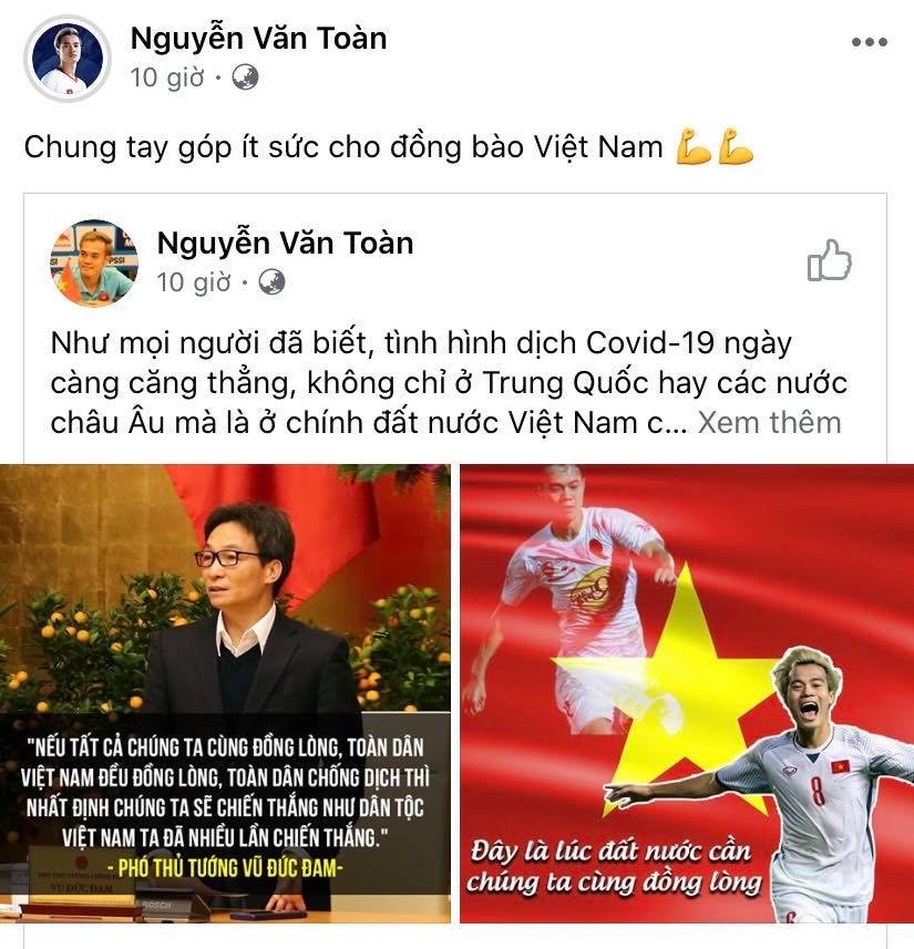 Cầu thủ Việt Nam gửi thông điệp ý nghĩa giữa mùa dịch COVID-19