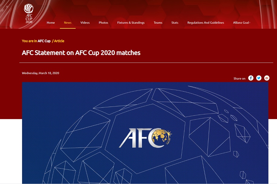 Công Phượng tạm thời không thể đá AFC Cup 2020 vì COVID-19