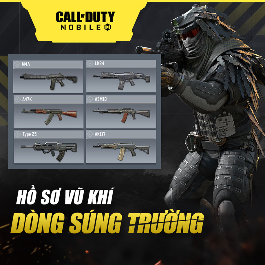 Những dòng súng trong Call Of Duty Mobile