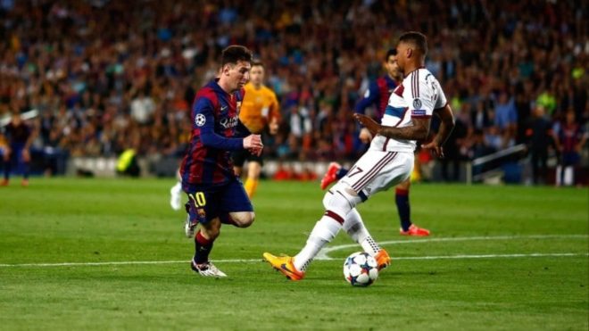 Messi làm bẽ mặt Boateng để ghi bàn thắng kinh ngạc cách đây 5 năm