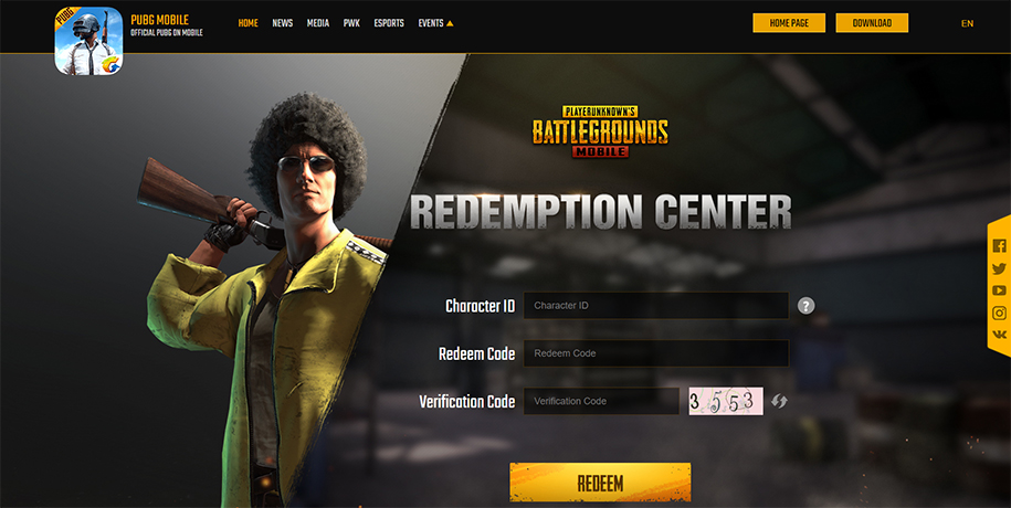 mobile - Cách nhập mã code PUBG Mobile Redeem mới nhất Pubg-mobile-redeem-homepage