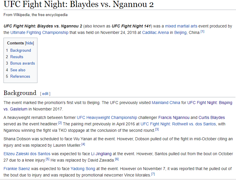 Antifan phá UFC Fight Night Bắc Kinh bằng... Wikipedia - Ảnh 6.