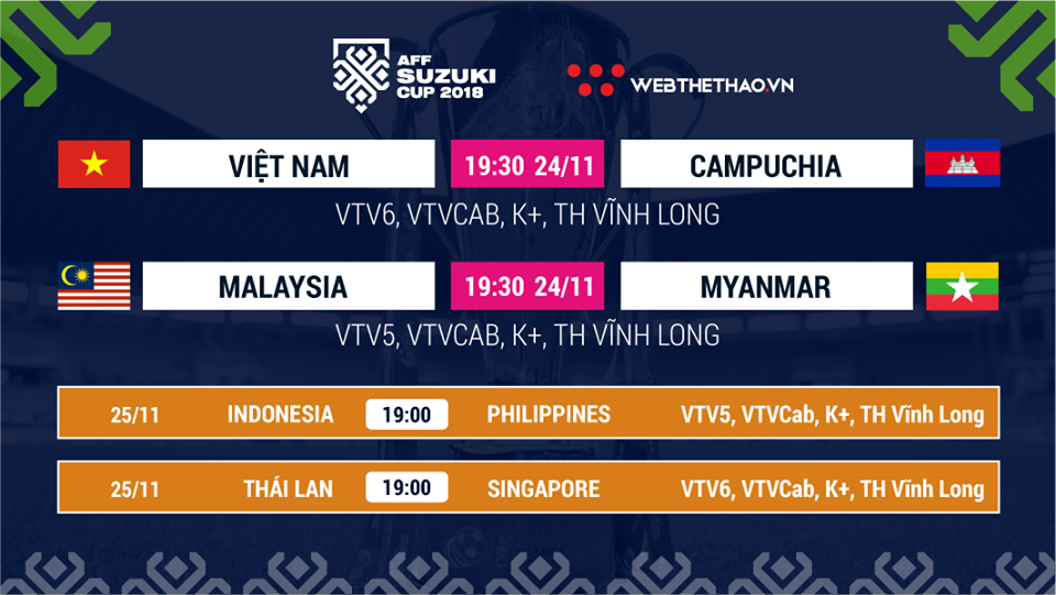 Lịch thi đấu AFF Cup 2018 mới nhất hôm nay 24/11 - Ảnh 1.