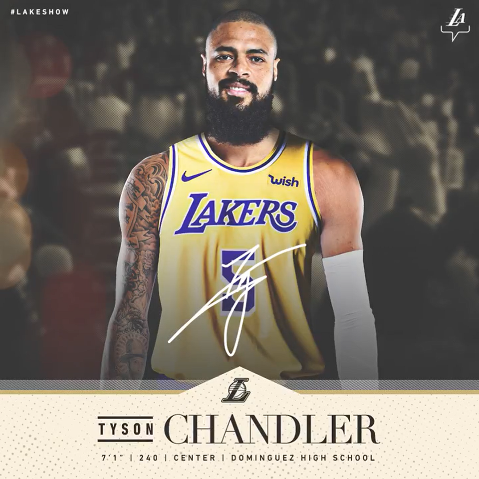 CHÍNH THỨC: Los Angeles Lakers ký hợp đồng với Tyson Chandler - Ảnh 1.