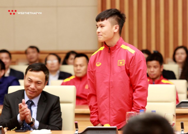 Chùm ảnh: ĐT Việt Nam được vinh danh tại Phủ Thủ tướng sau chiến tích vô địch AFF Suzuki Cup 2018 - Ảnh 9.