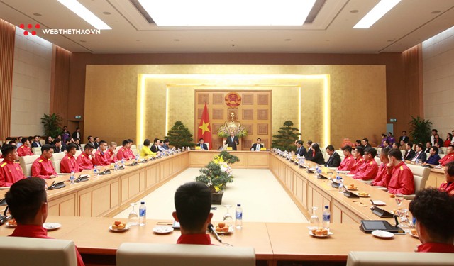 Chùm ảnh: ĐT Việt Nam được vinh danh tại Phủ Thủ tướng sau chiến tích vô địch AFF Suzuki Cup 2018 - Ảnh 1.