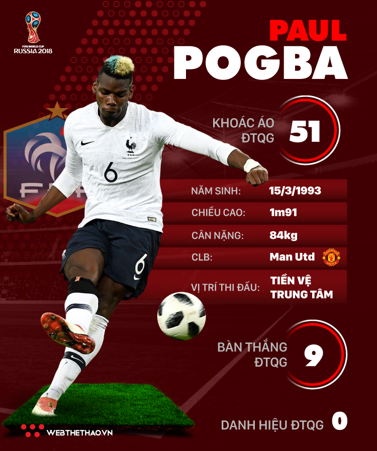 Thông tin cầu thủ Paul Pogba của ĐT Pháp dự World Cup 2018 - Ảnh 1.