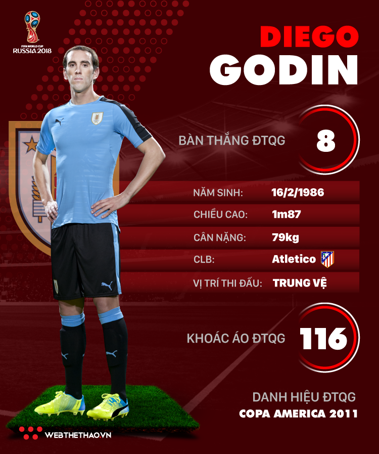 Thông tin cầu thủ Diego Godin của ĐT Uruguay dự World Cup 2018 - Ảnh 1.