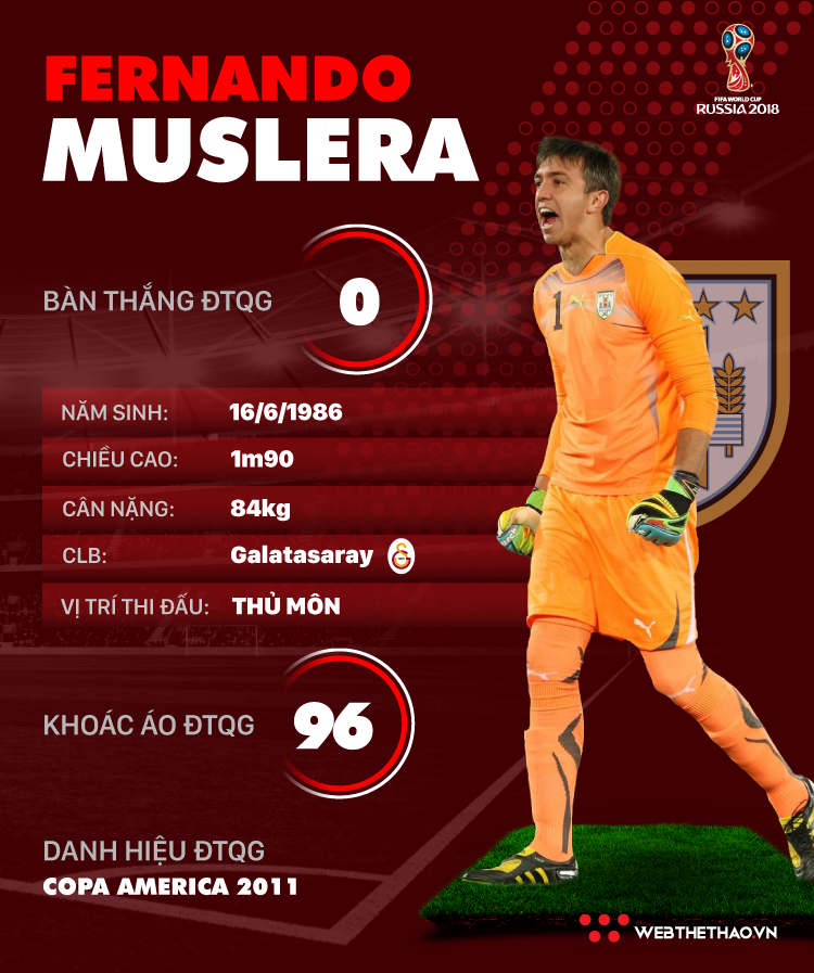 Thông tin cầu thủ Fernando Muslera của ĐT Uruguay dự World Cup 2018 - Ảnh 1.
