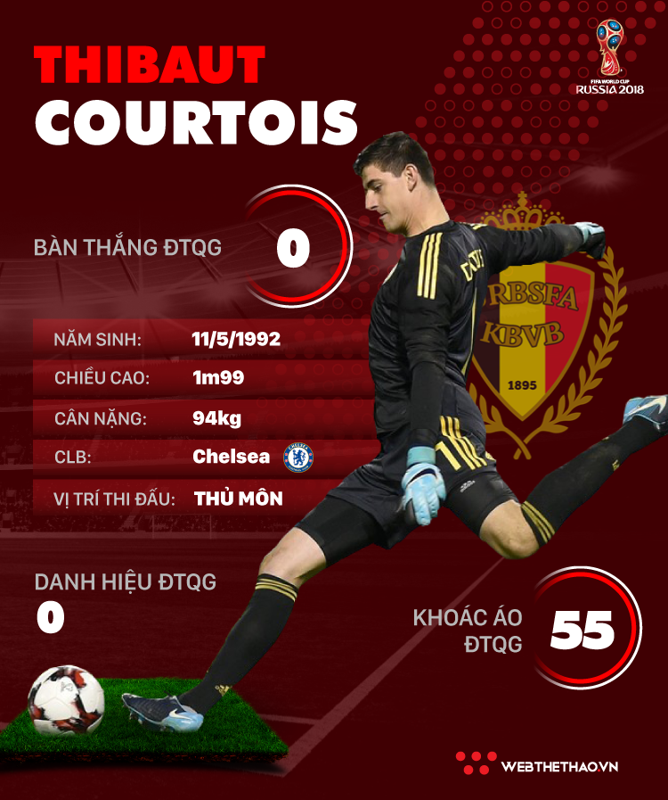 Thông tin cầu thủ Thibaut Courtois của ĐT Bỉ dự World Cup 2018 - Ảnh 1.