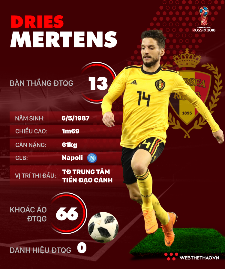 Thông tin cầu thủ Dries Mertens của ĐT Bỉ dự World Cup 2018 - Ảnh 1.