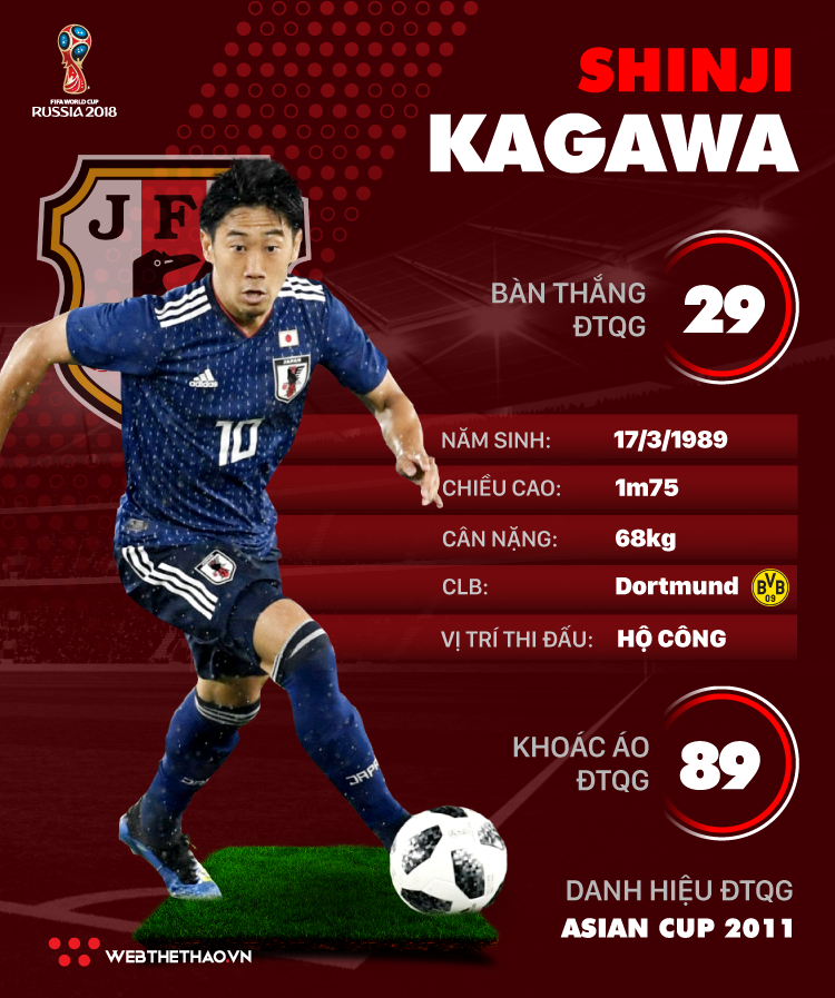 Thông tin cầu thủ Shinji Kagawa của ĐT Nhật Bản dự World Cup 2018 - Ảnh 1.