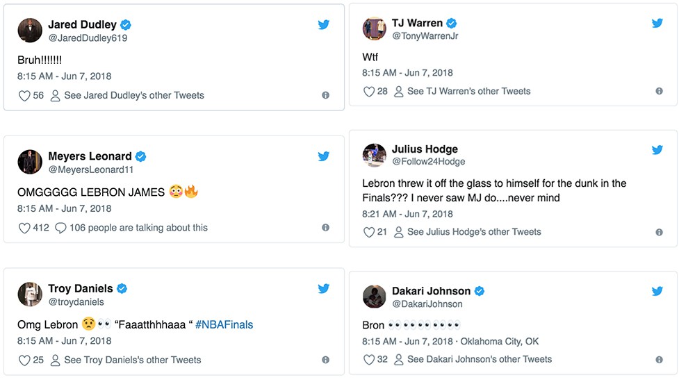 Toàn bộ NBA phát cuồng với pha tự alley-oop CỰC PHẨM của LeBron James tại Finals Game 3 - Ảnh 4.
