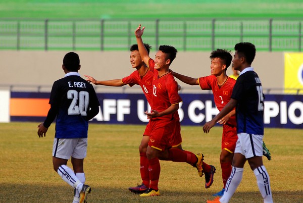 U16 Việt Nam “toát mồ hôi” giành ba điểm trước Campuchia ở giải U16 Đông Nam Á 2018 - Ảnh 2.