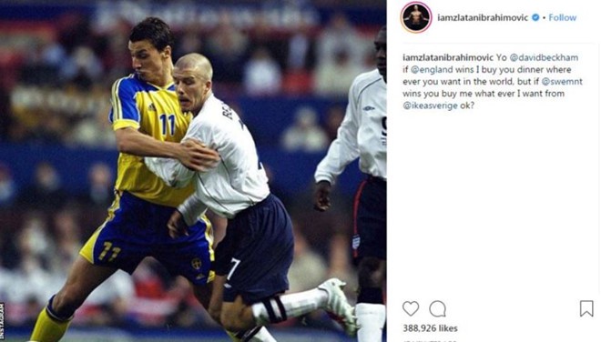 Beckham troll Ibrahimovic bằng ảnh chế sau chiến thắng của ĐT Anh trước Thụy Điển - Ảnh 1.