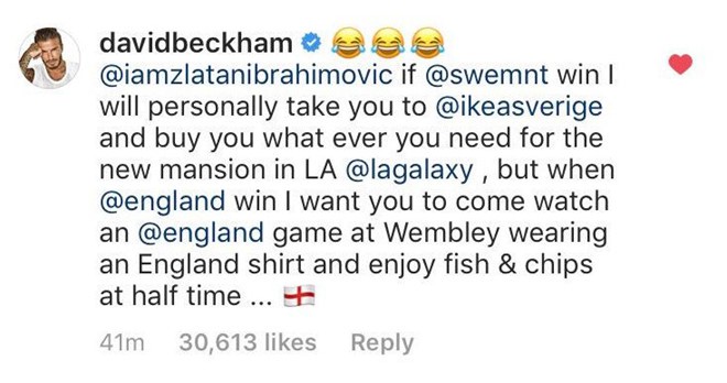 Beckham troll Ibrahimovic bằng ảnh chế sau chiến thắng của ĐT Anh trước Thụy Điển - Ảnh 2.