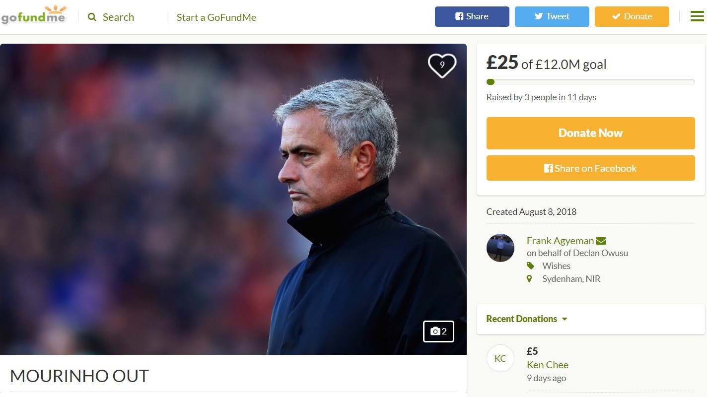 Ngán ngẩm với trận thua Brighton, fan cuồng Man Utd gây quỹ bồi thường hợp đồng sa thải Jose Mourinho - Ảnh 3.