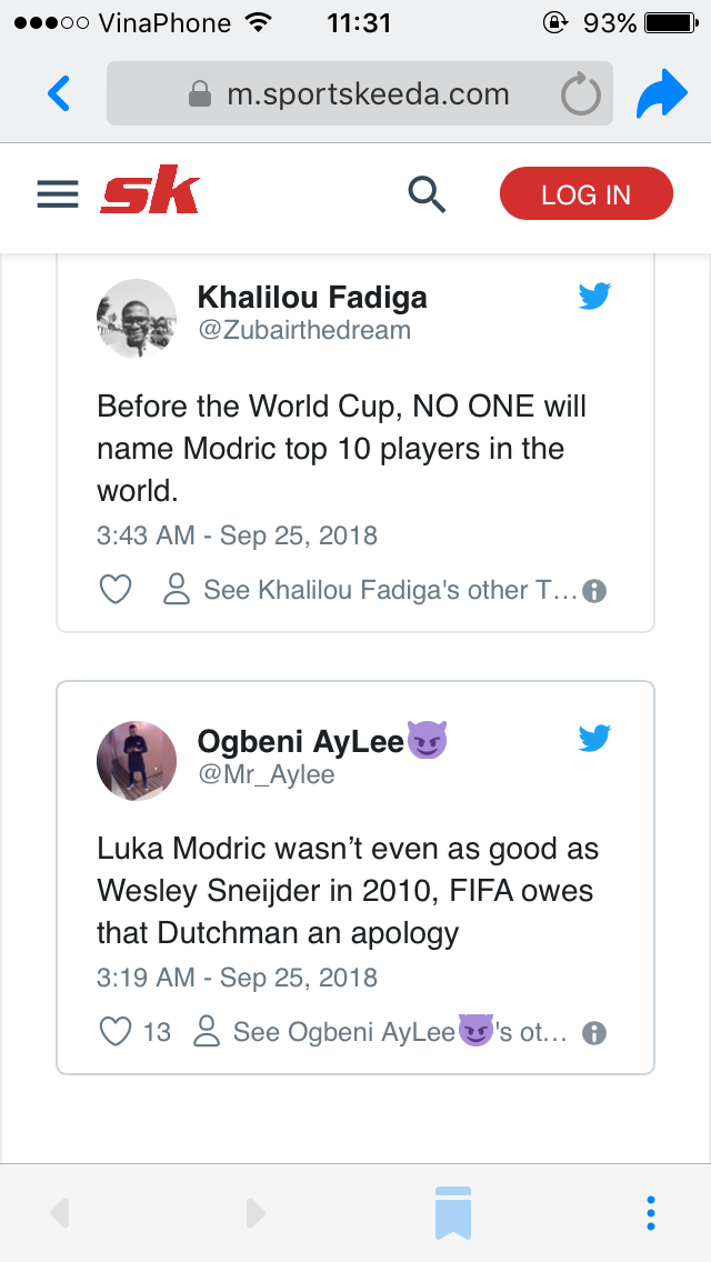 Twitter hỗn loạn sau khi Modric đánh bại Salah và Ronaldo  - Ảnh 5.