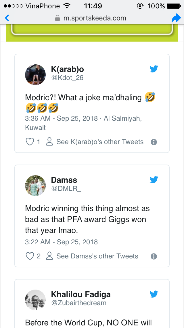 Twitter hỗn loạn sau khi Modric đánh bại Salah và Ronaldo  - Ảnh 6.