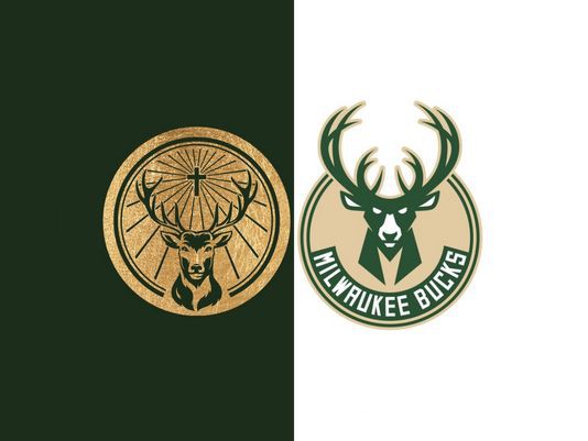 Logo Mast-Jagermeister (trái) và Milwaukee Bucks