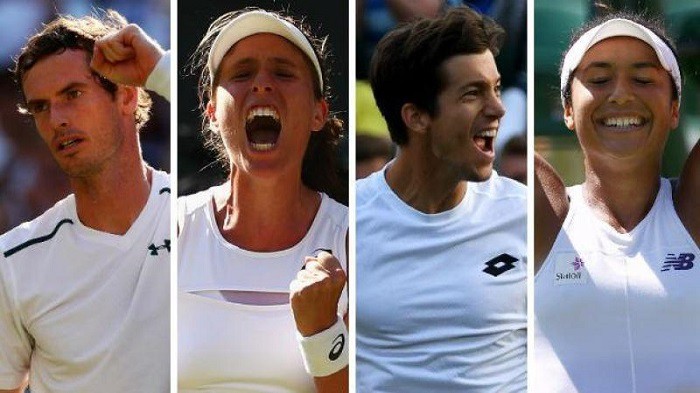 Murray, Konta, Bedene và Watson là 4 tay vợt Vương quốc Anh đã có mặt tại vòng 3 Wimbledon