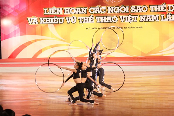Những VĐV nhí thể hiện những màn biểu diễn có độ khó cao. Các em được coi là những “viên ngọc quý” của nền thể thao Việt Nam.