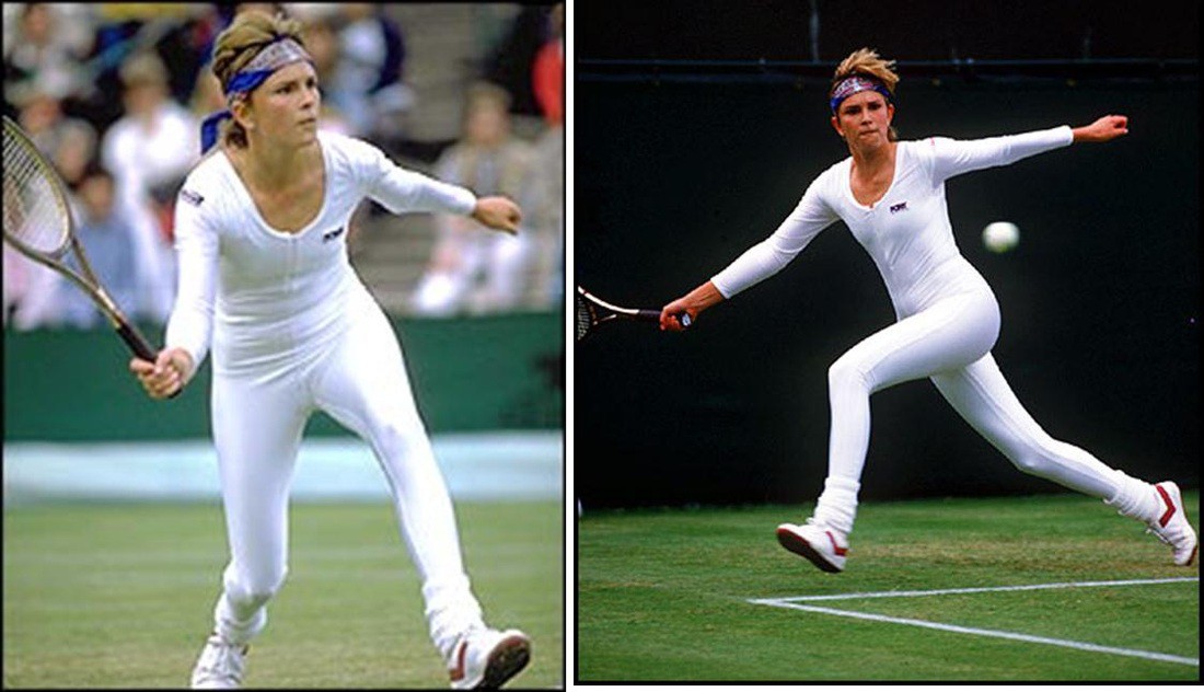 Anne White gây chú ý với trang phục áo liền quân vào năm 1985